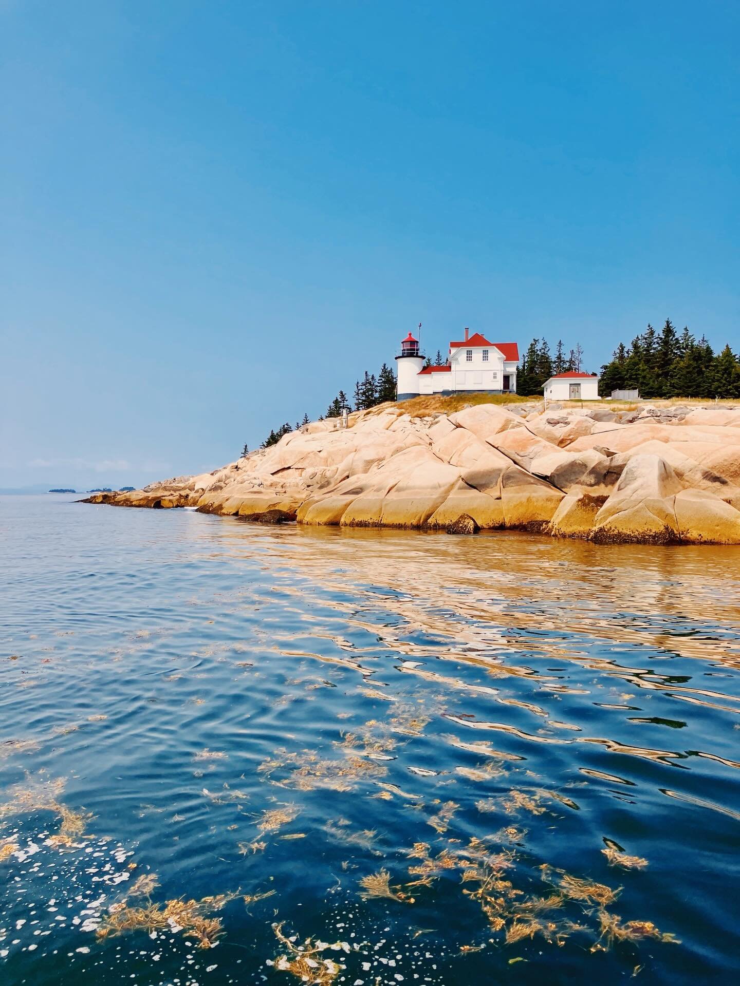 Only a matter of time until we&rsquo;re cruising the bay taking in sights along the rocky coast. Anyone recognize this particular lighthouse in Penobscot Bay? 

#sailing #summervacation #mainelighthouse #schoonerladona #woodenboat