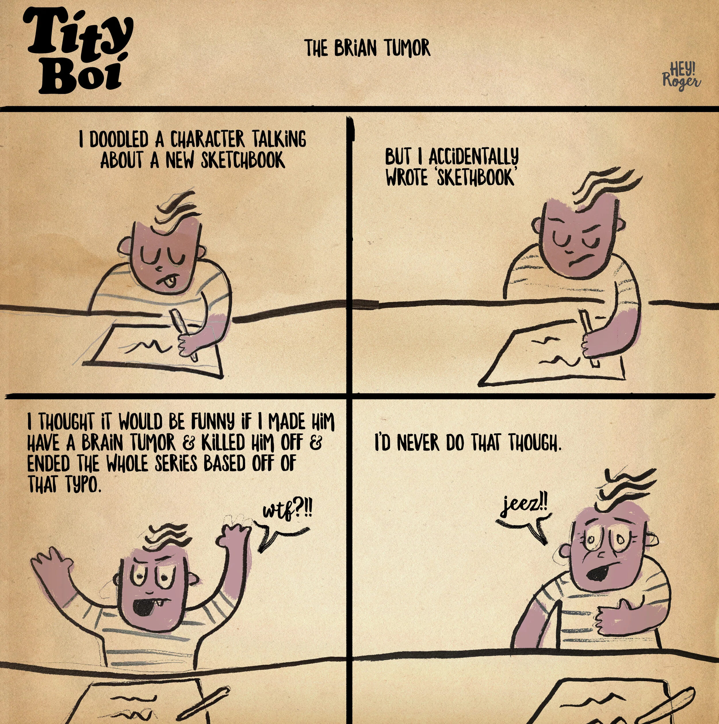 A comic about killing off the character and the character responding.