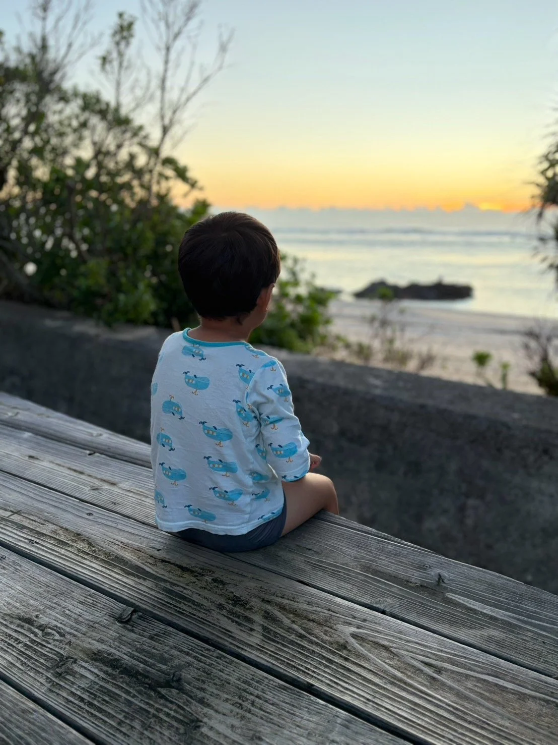 sunset and my son