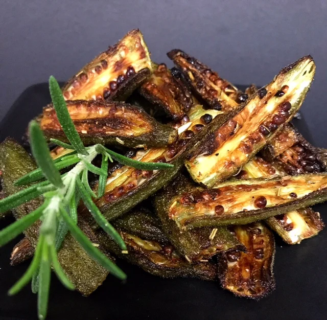Baked Okra Chips  (lectin blocking)