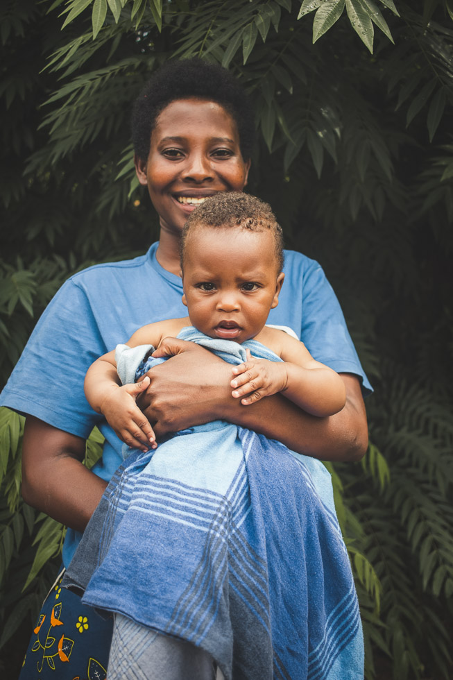 Humanitarian image, Mother embracing her child, advocating extraordinary hope