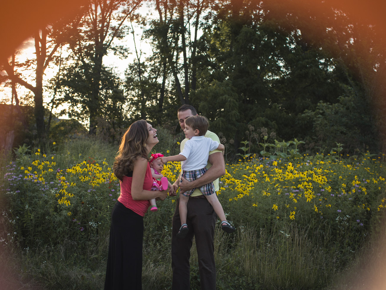 mother interacting with children, Coffee Creek Watershed Preserve 