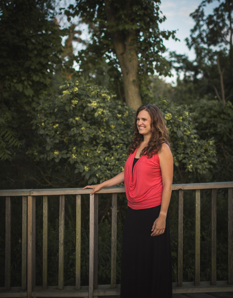 Portrait of mother in sunset light 