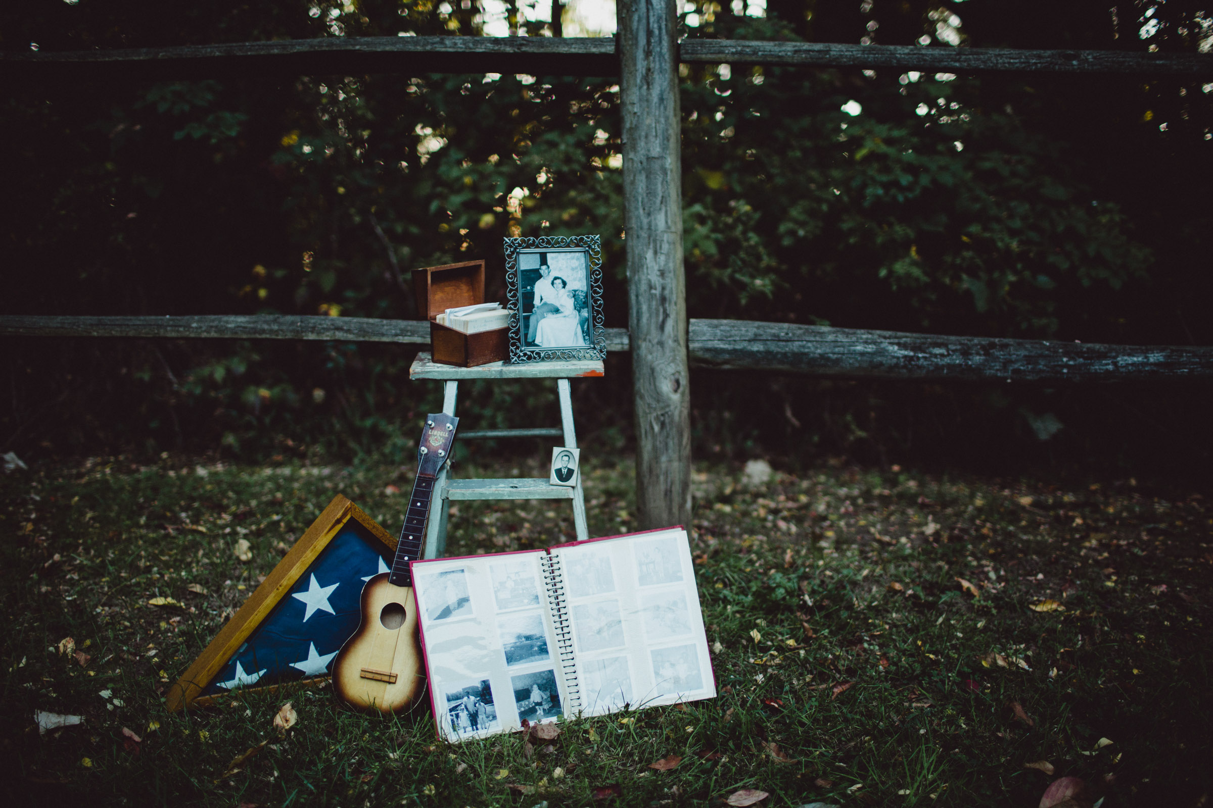 Stand of memorabilia 