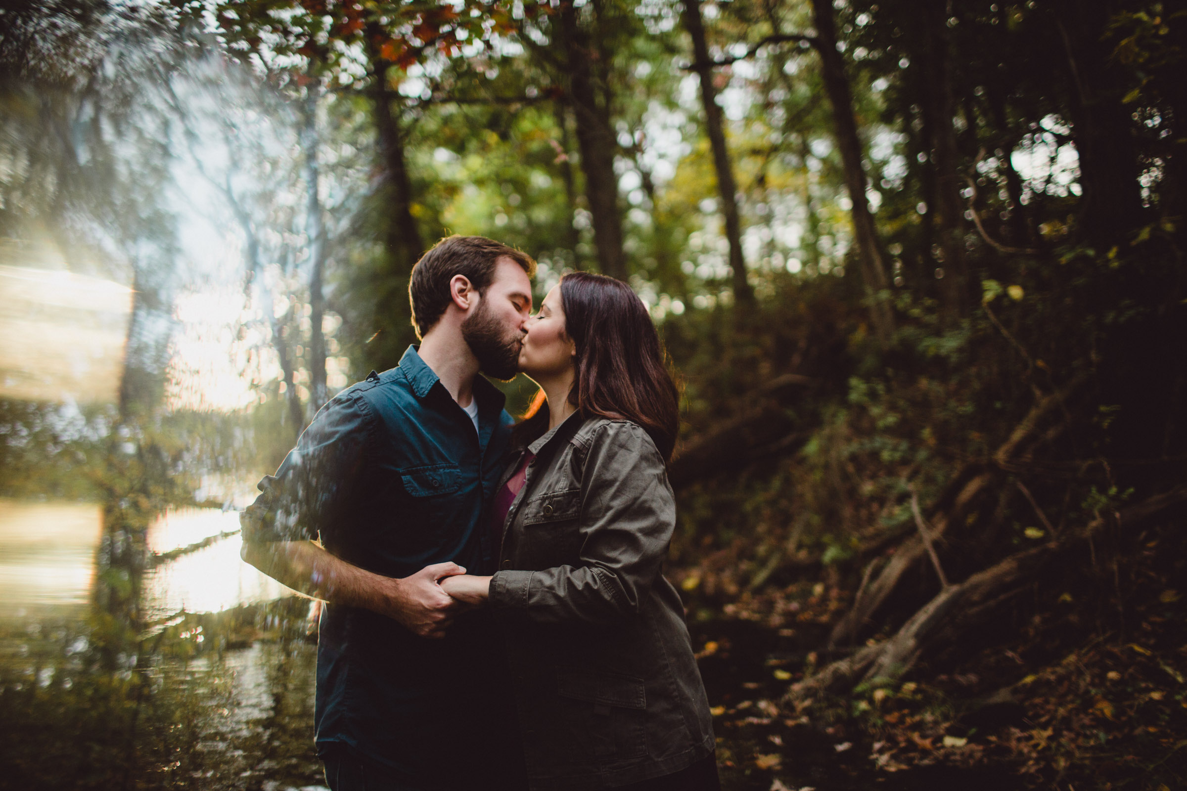 prism light with couple kissing 