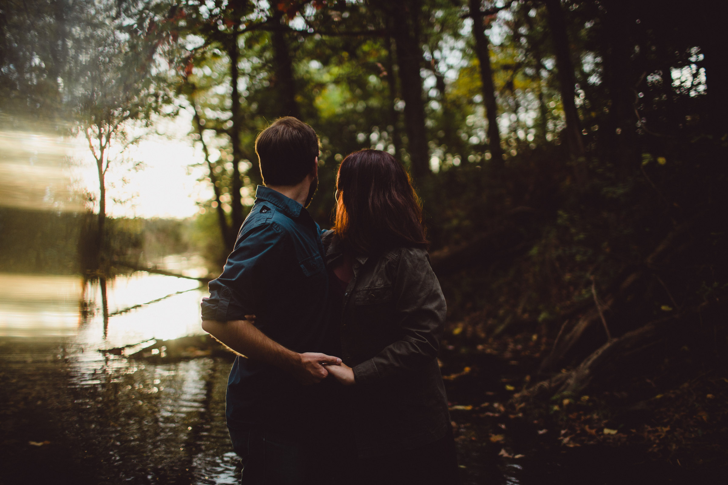 couple looking off into the distance together 