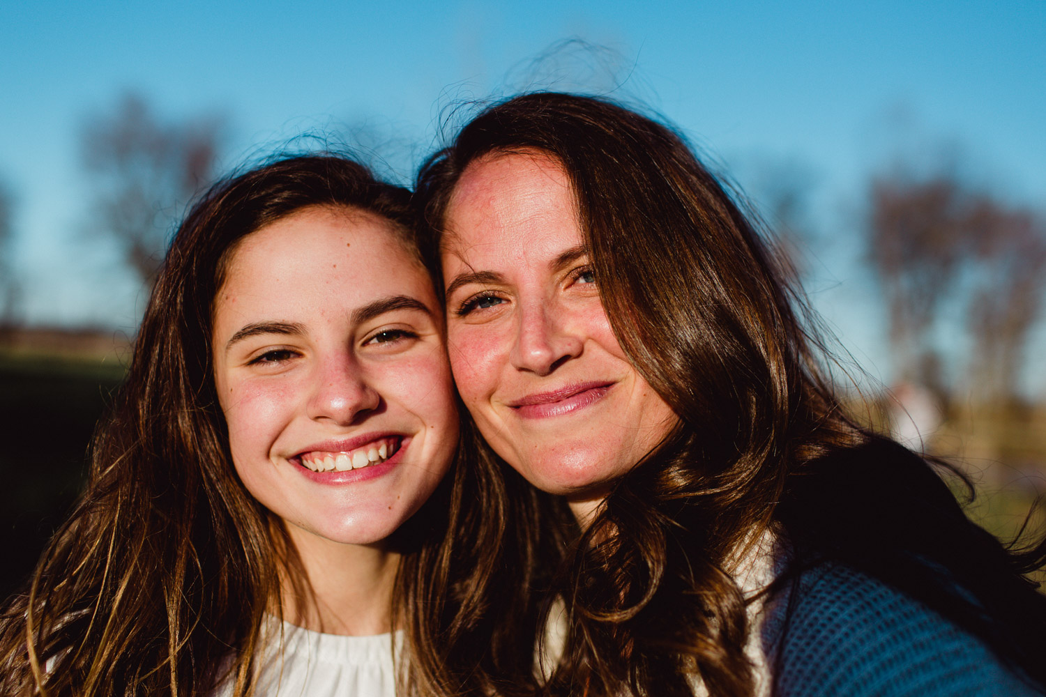 portrait of mother and daughter together