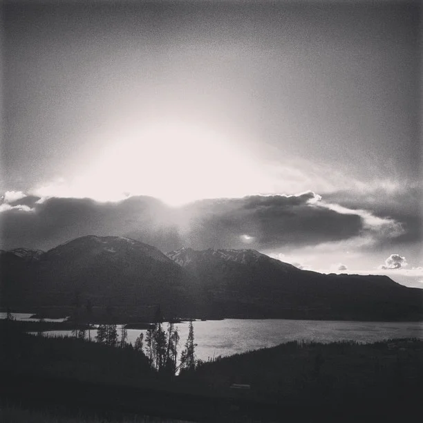 Black and white sunset.