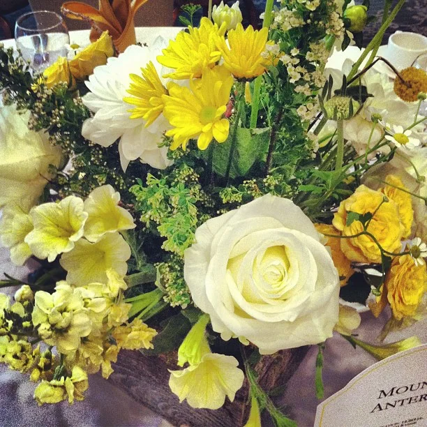 Reception decor being set up right now. // #breck #wedding