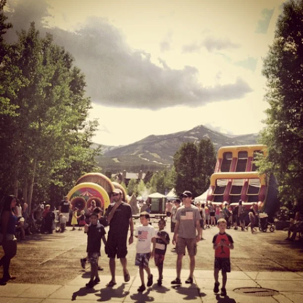 Lots of families in town for the big day, and the weather is great.