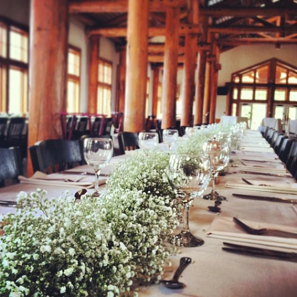 Timber Ridge garland centerpiece! // #keystoneweddings