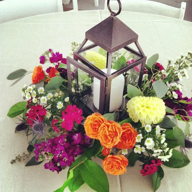 Rehearsal dinner centerpieces.