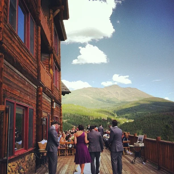 Jenni and Ryan's ceremony in progress! // #breckenridge #wedding #breckwedding