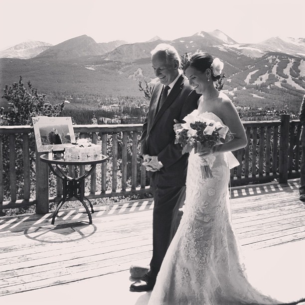 Jenni and her father. // #breckenridge #wedding #breckweddings