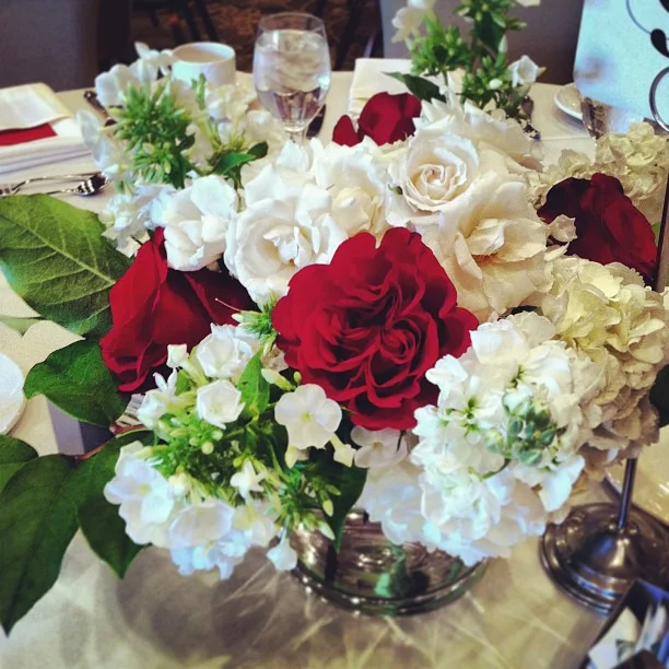 One of three types of centerpieces for Ashley and Alex.