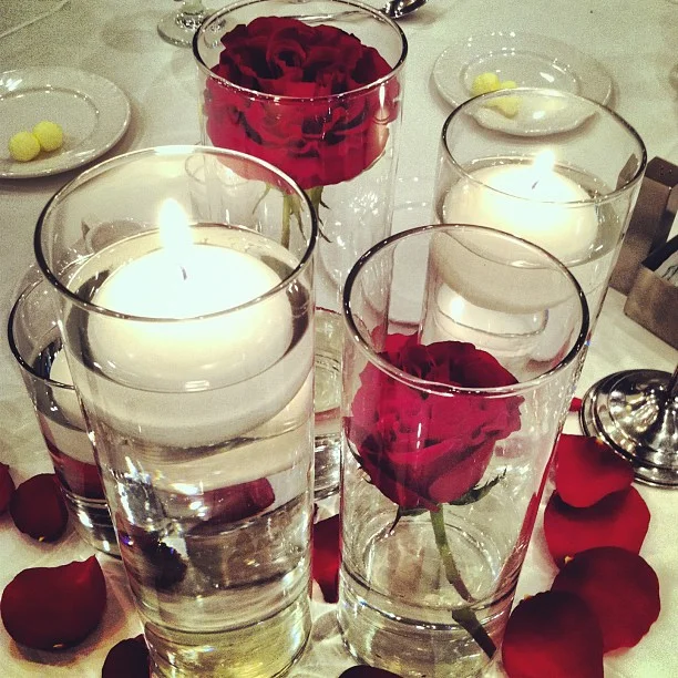 Two of three types of centerpieces.