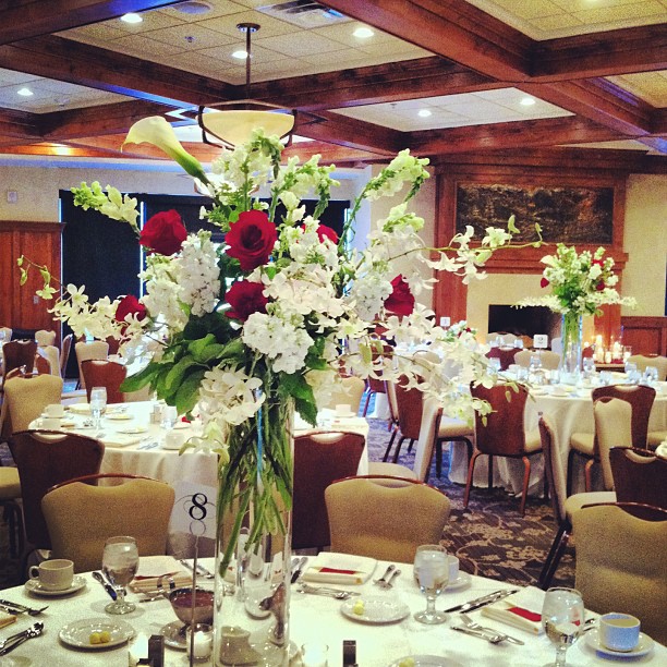 Three of three types of centerpieces. // #breckenridge #wedding