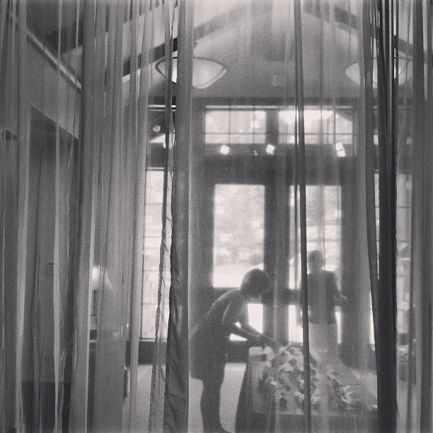 Pipe and drape going up. // #vail #vailvalley #vailwedding