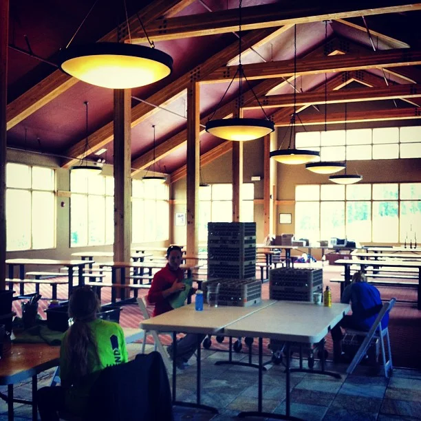 Silverware being prepped for today's wedding.