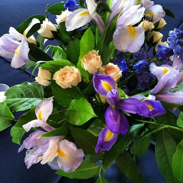 Aerial view of a centerpiece for tonight's reception.