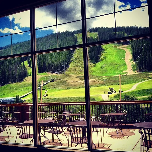 View of the mountain from inside the Grand Hall.