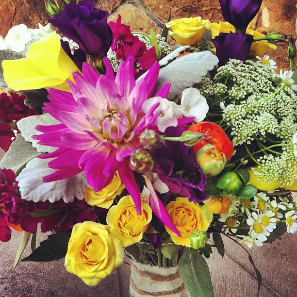 Laurie's Bouquet // Flowers for a bride marrying at the base of Peak 7.