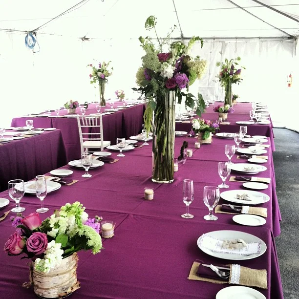 Centerpieces are in place. Almost finished with the set up.