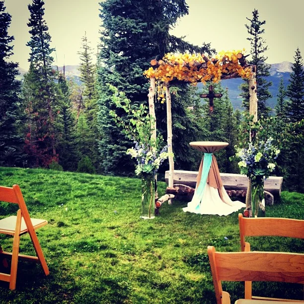 An outside ceremony is planned, but you never know what the weather is gonna do. // #breckwedding