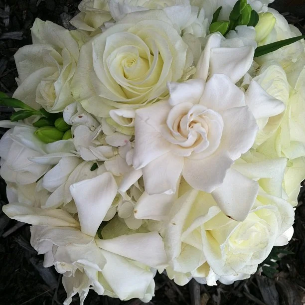 Sarah's Bouquet // I could smell the Gardenias in this bouquet before I noticed them!