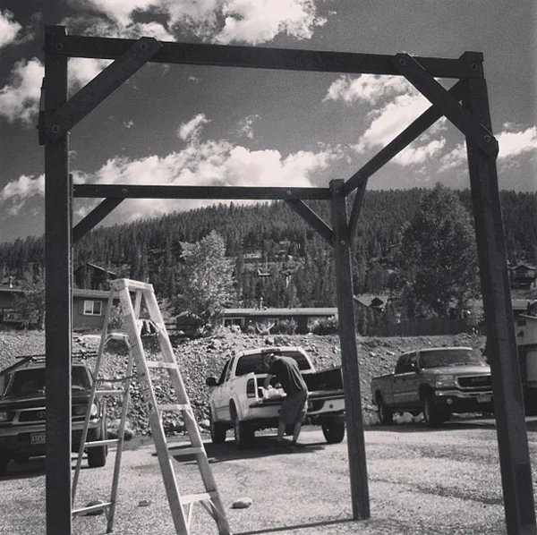 Rental mandap for a destination wedding in Keystone, Colorado