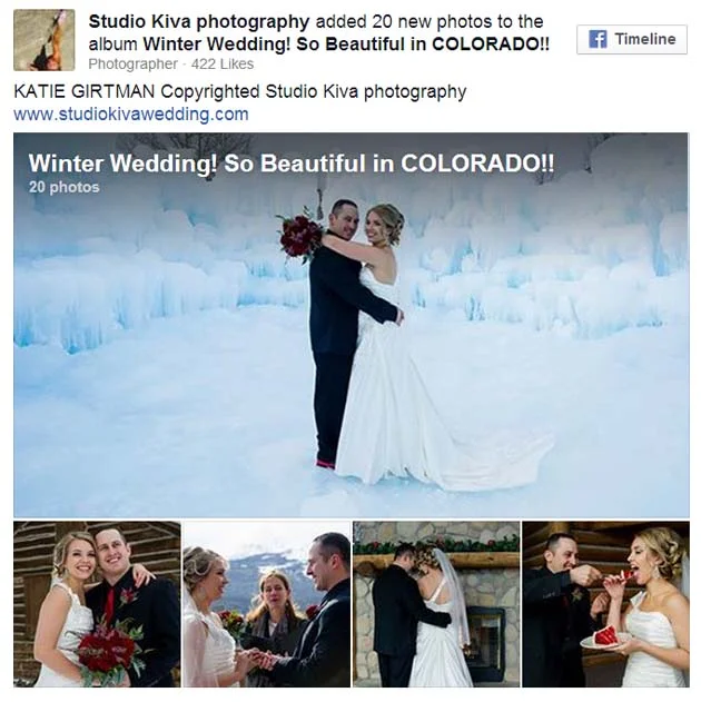 Winter wedding elopement visits a cliffside lodge and an Ice Castle in Breckenridge, Colorado