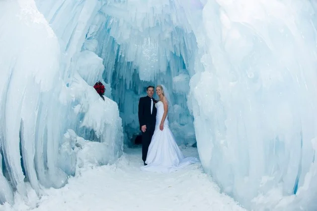 Leah and Dustin in the Ice Castle in Breckenridge, Colorado