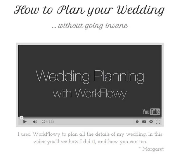 Using Workflowy and Online Tools to Plan Your Destination Wedding