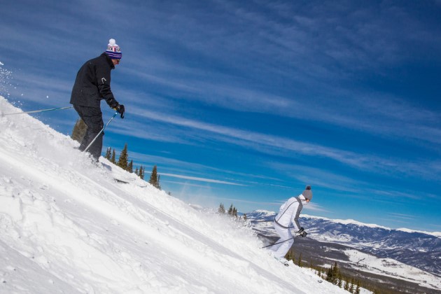Angela + Chris: Bride and Groom Ski to Wedding Ceremony in Breckenridge