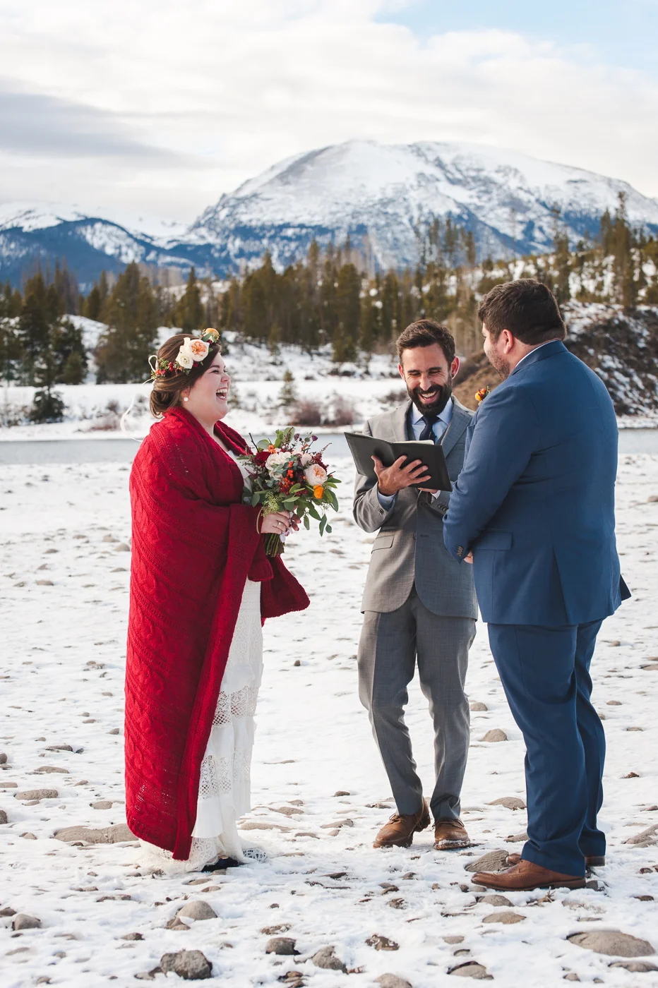 Callie + Will | Winter Elopement on the Lake | Frisco, Colorado