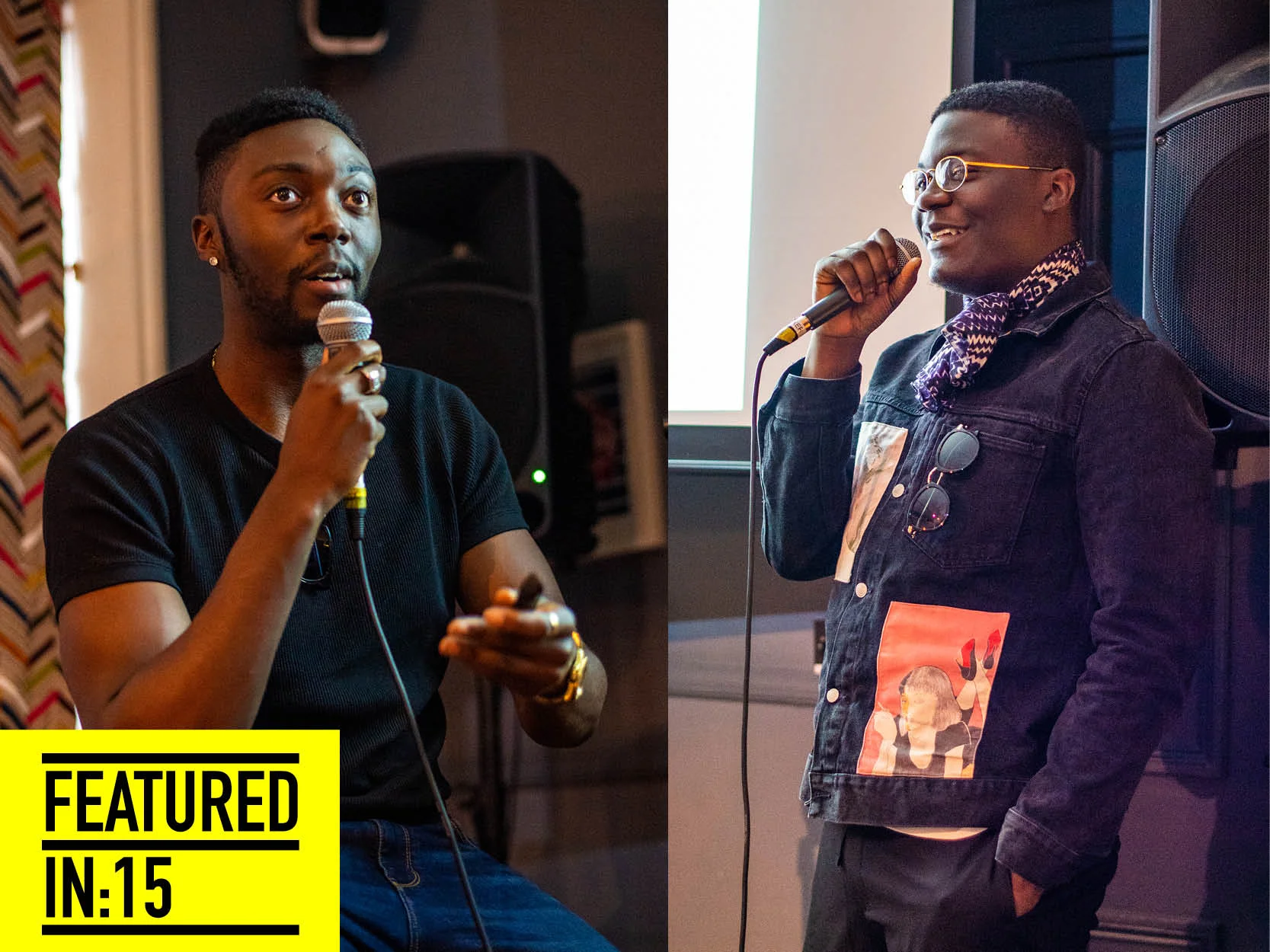 Our third speaker(s) for the night - Emmanuel and brother Lemuel Unaji - we hadn’t actually met Lemuel until about 30 minutes before Emmanuel was due to speak - which generally doesn’t happen but does present how our nights tend to roll very spontaneously to say the least - However, it was an absolute pleasure to have both brothers side by side as they spoke so passionately about their brand ‘Unaji’ - this is a brand that is crafted by many disciplines: art, fashion, music and culture - all heavily influenced by social constructs. Emmanuel’s unique artistic style is made up of many layers and fabrications of magazine cutaways which he then mixes a multitude of other techniques to - be it painting, drawing and montaging of mixed elements. His rich expressions do not stop on canvas - they become wearable pieces of art which creates this fabulous fusion of fashion and fine art. As part of Emmanuel and Lemuel’s presentation, slide 3 was the celebration of their mother and her influence on their hunger for success and boy are these guys a success! as humble young souls they really didn’t upsell enough the places they have created live events and exhibited in, (Tate Britain, House of MTV, Circle 1 Gallery Berlin, Frieze Art Fair are just a few to mention) or the interest they have gained from influential music artists through their besoke clothing (Poppy Ajudha, Kojey Radical, Yxng Bane, Jessie J and many more). It’s incredible how much thought goes into their production line - one event will comprise of framed artwork, video projection, music will be created by Lemuel so the atmosphere is tempered just right and then there will be live music. All considered and curated for a fully immersive evening. Now thats what you call brave!