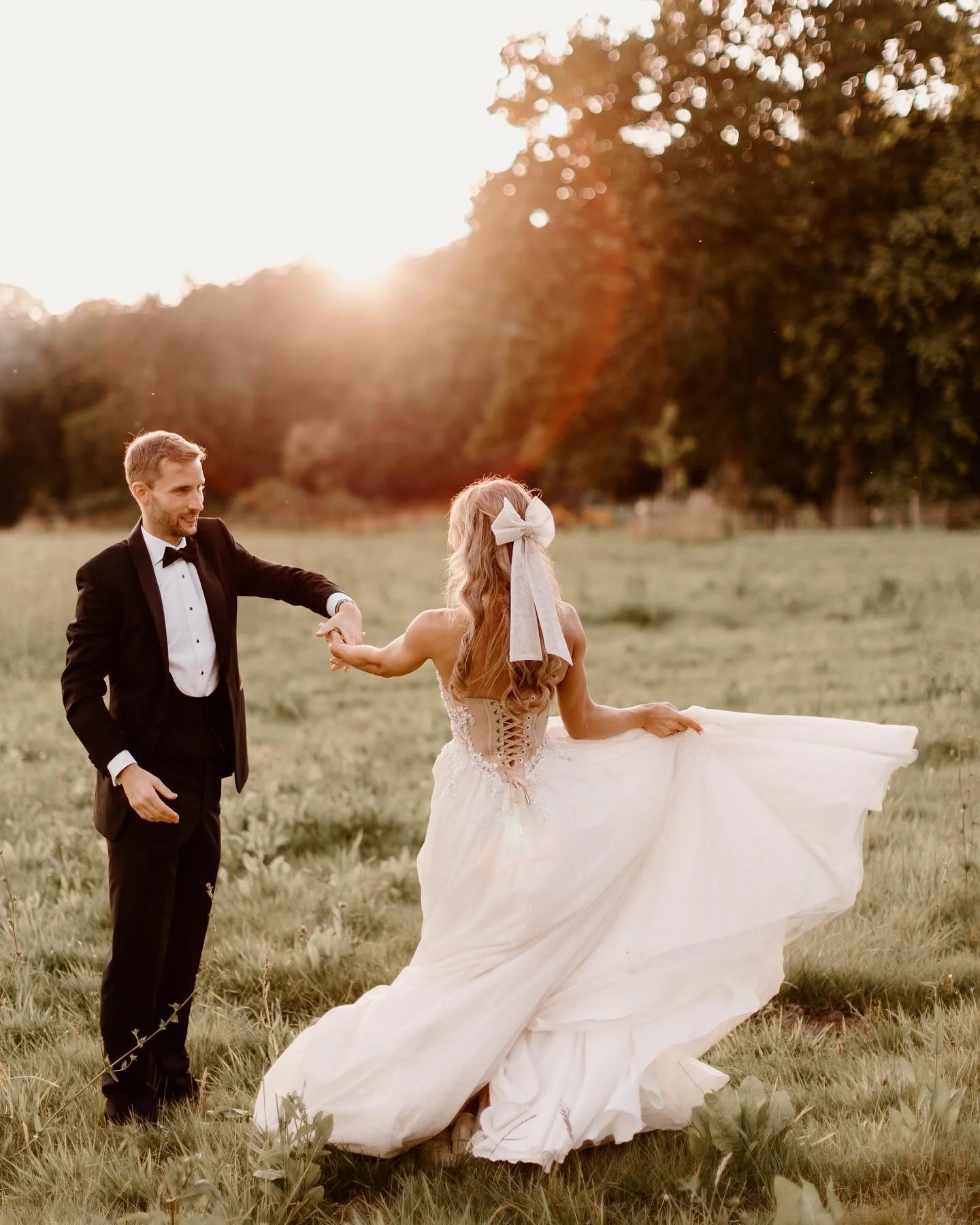 Magical golden hour with Kate &amp; Sean on Saturday ✨

Dress @millanova 
Venue @garthmylhall