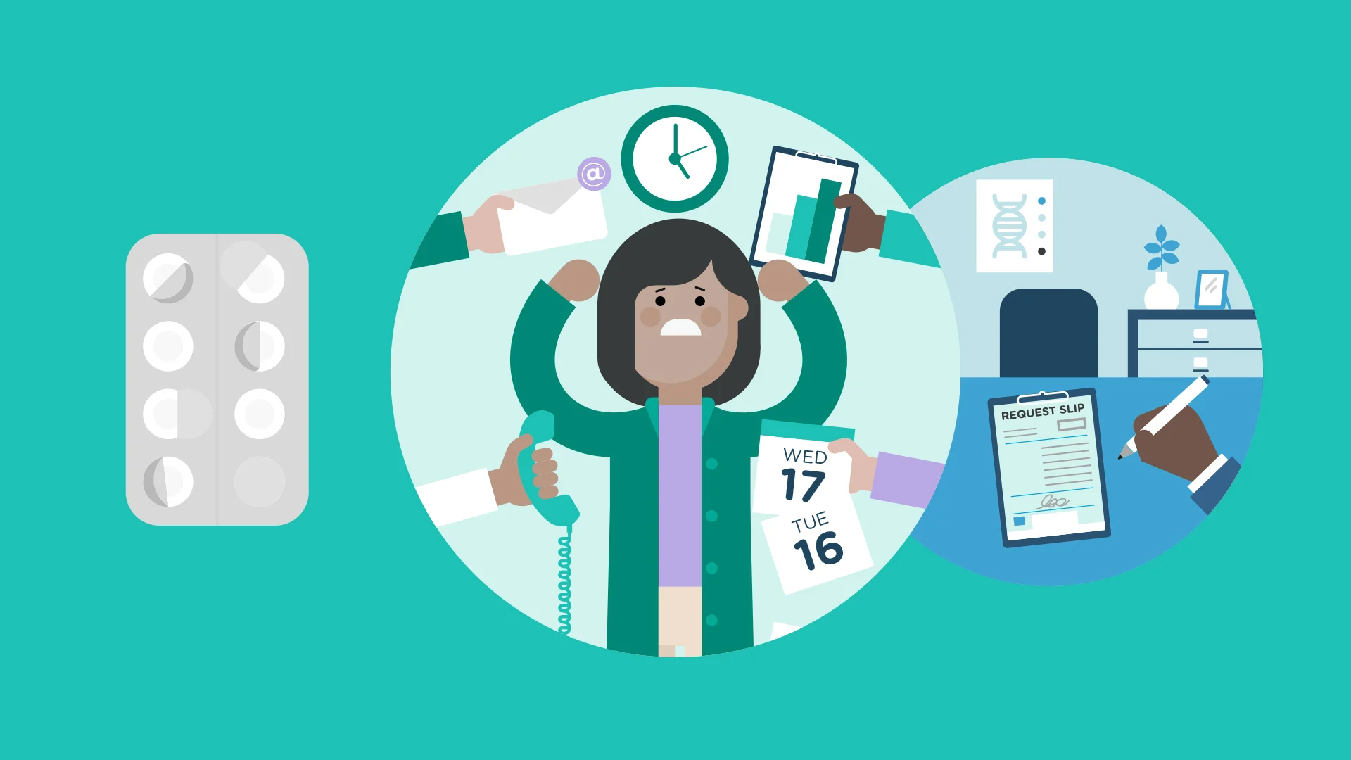 stress, work, time managaement - TREATED---PHARMACEUTICAL,-MEDICAL-PRESCRIPTION-SERVICE---Young-Illustration-&-Animation-Studio-Manchester-2D.jpg