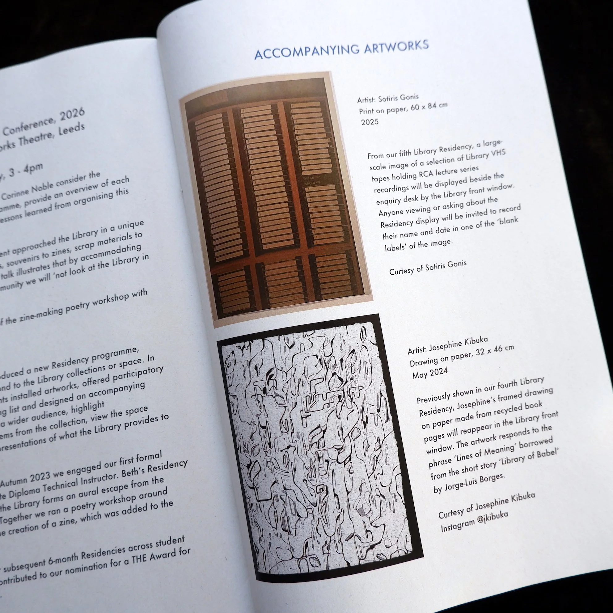  Booklet to accompany the Library window display ‘In Residence’, July - September 2026. 