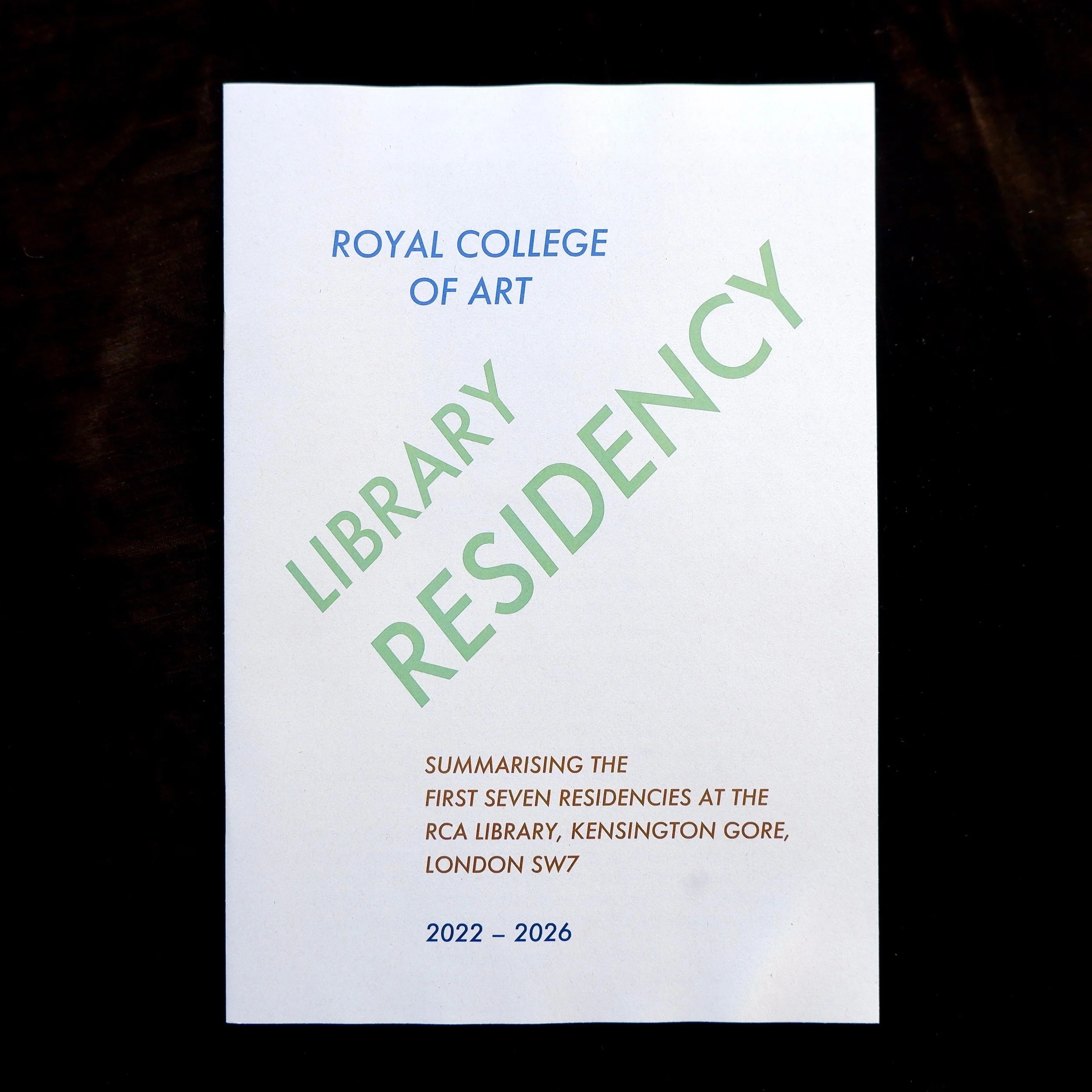  Booklet to accompany the Library window display ‘In Residence’, July - September 2026. 