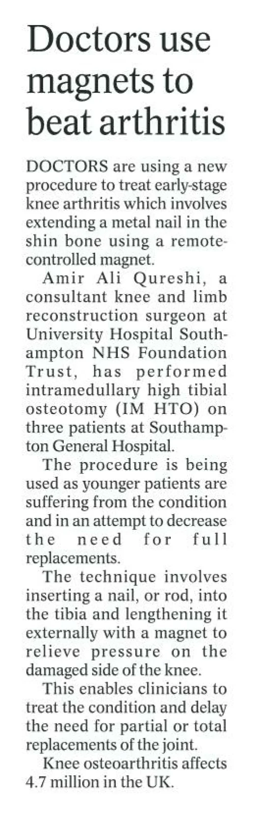 The Herald (Scotland) - knee op for early arthritis.jpg