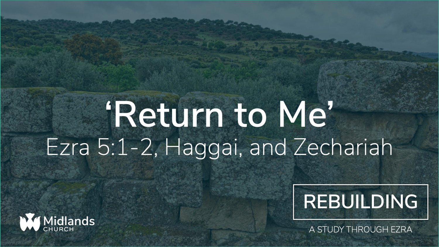 Ezra 5:1-2, Haggai, and Zechariah || 'Return to Me'