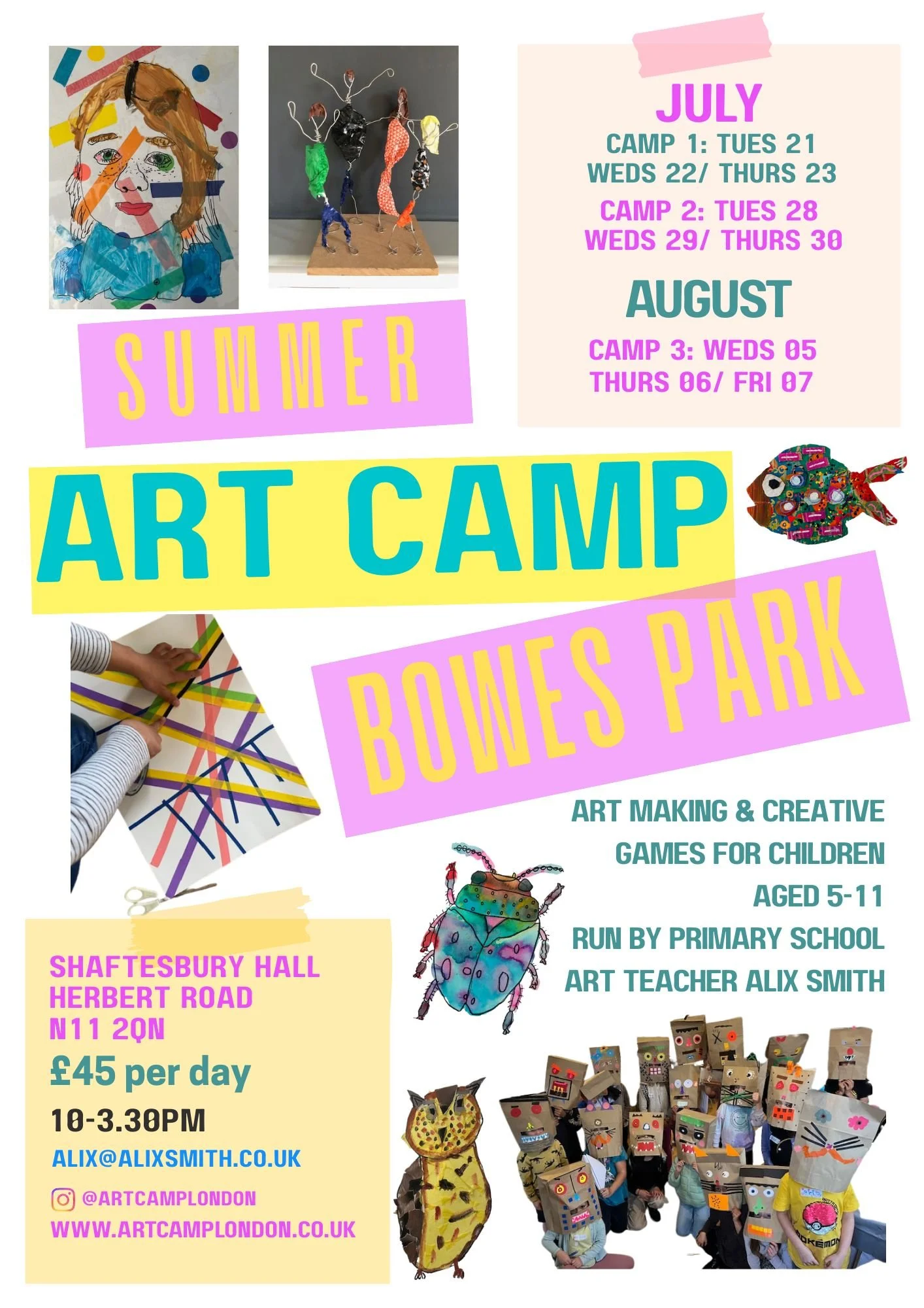 Now booking for the Summer Art Camps...
