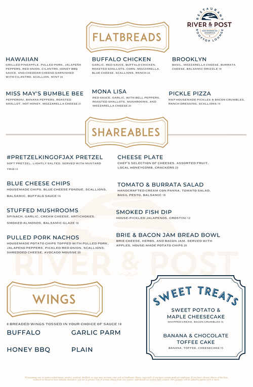 Rooftop Menu — River & Post