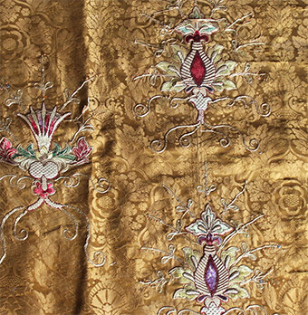 Silk embroidered altar cloth