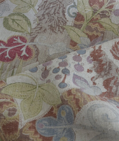 Exotic arborescent with animals on linen