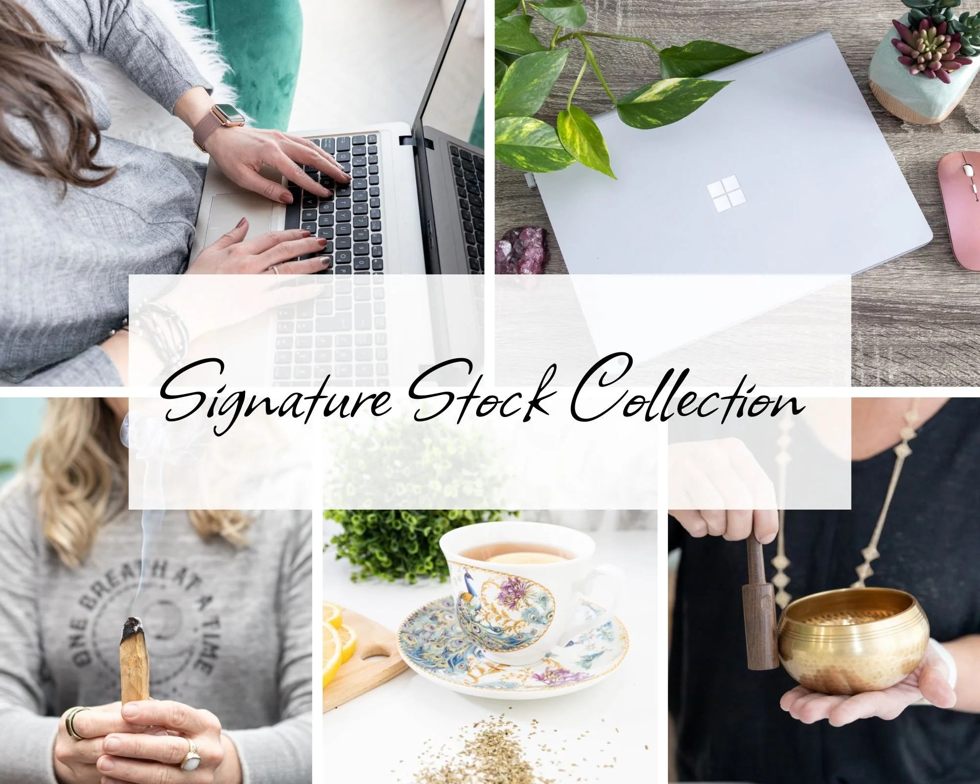 Feminine wellness stock photo, light-filled and calming, for lifestyle and personal brands