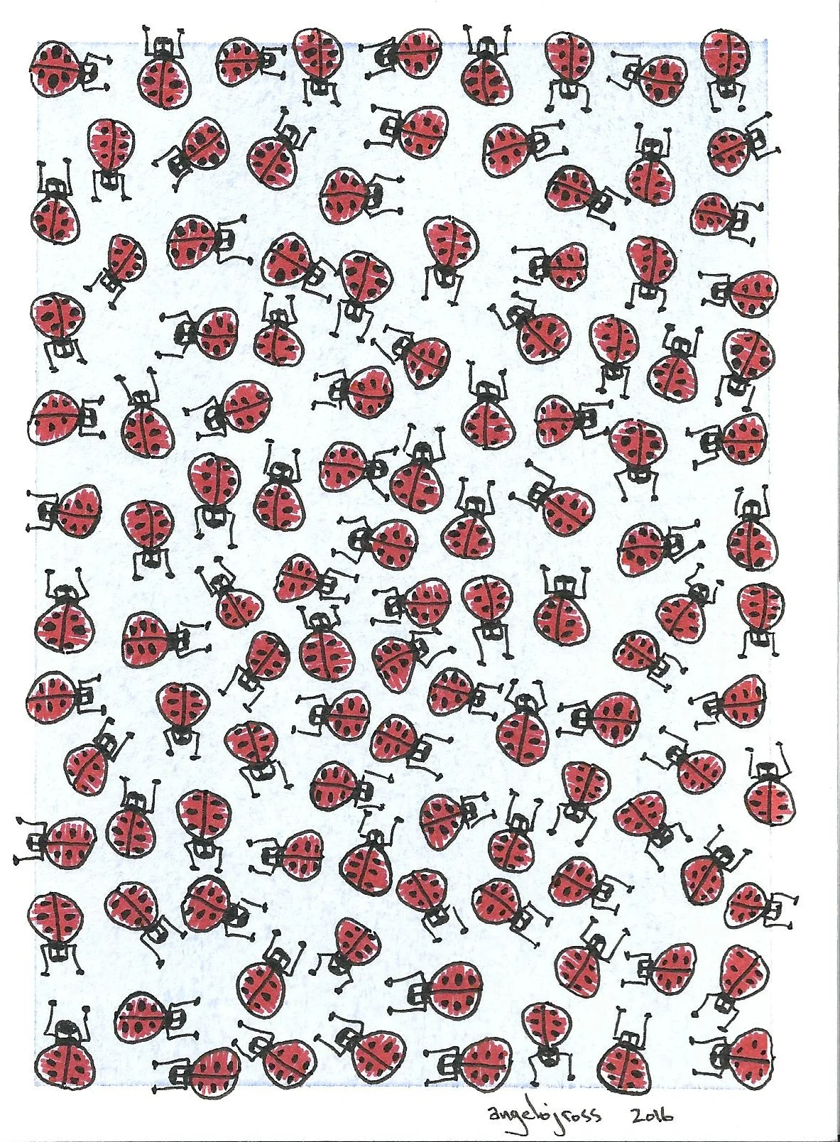 113 Bugs. Pen and ink