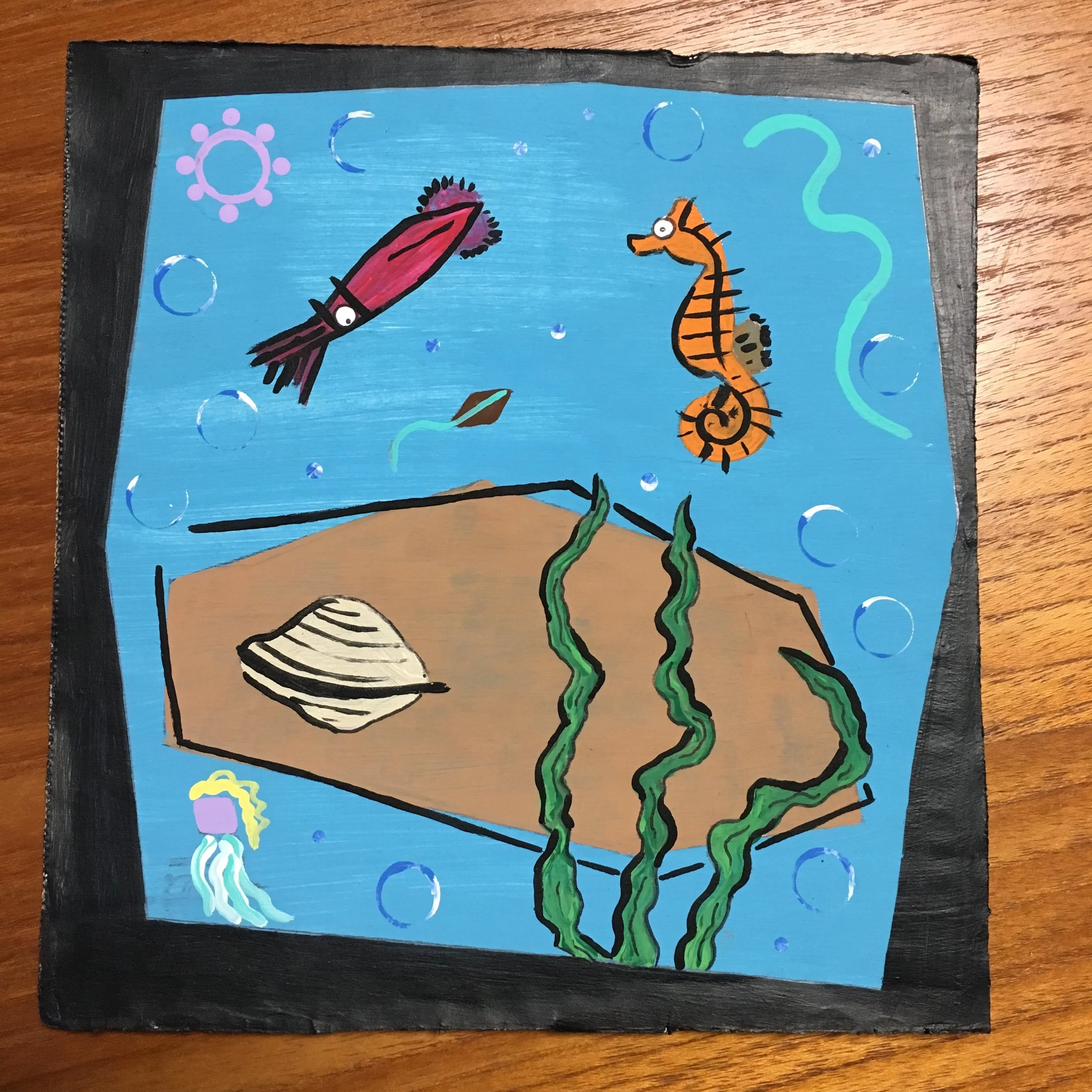 Critters. Acrylic on cardboard