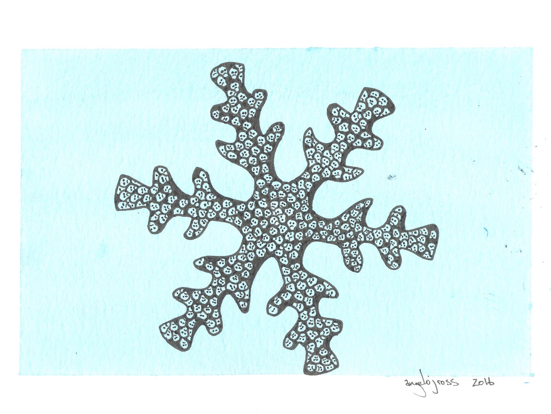 Creepy Snowflake. Watercolor and ink (sold)